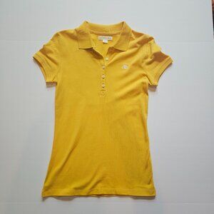 Aeropostale Women's Medium A87 Short Sleeve Pique Polo Shirt in Yellow